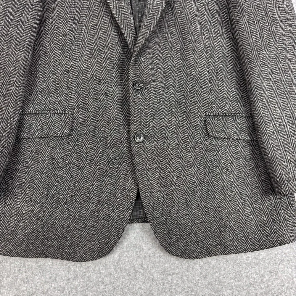 Jos‎ A Bank 1905 Blazer Mens 44 Short Gray Herringbone Wool Sport Coat Jacket